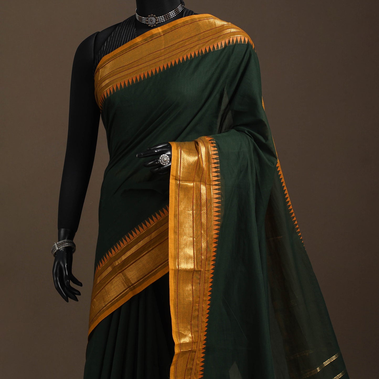 Green - kandangi chettinad cotton saree with border 103