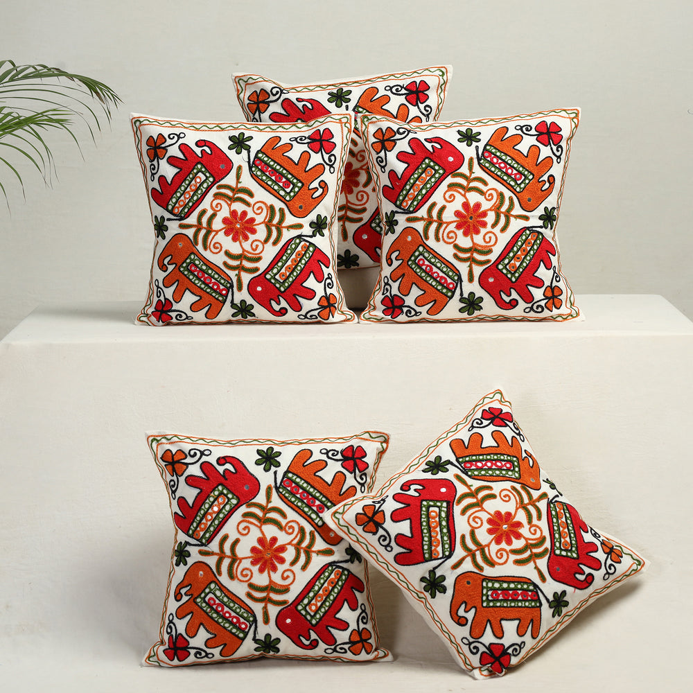 Aari Embroidery Cushion Cover