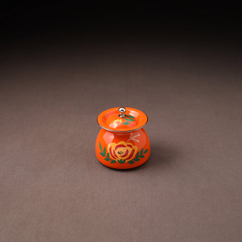 Floral Handpainted Enamelware Stainless Steel Ghee Pot 55