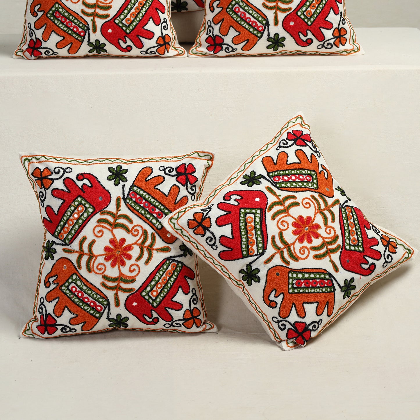 Aari Embroidery Cushion Cover