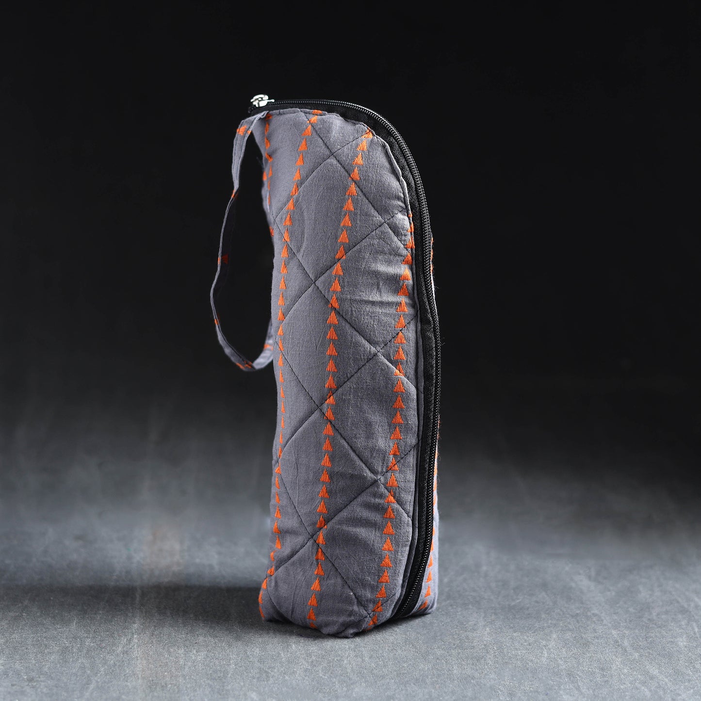 Grey Handmade Cotton 1L Water Bottle Cover