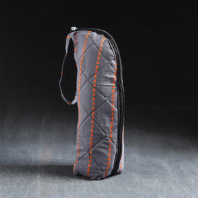 Grey Handmade Cotton 1L Water Bottle Cover