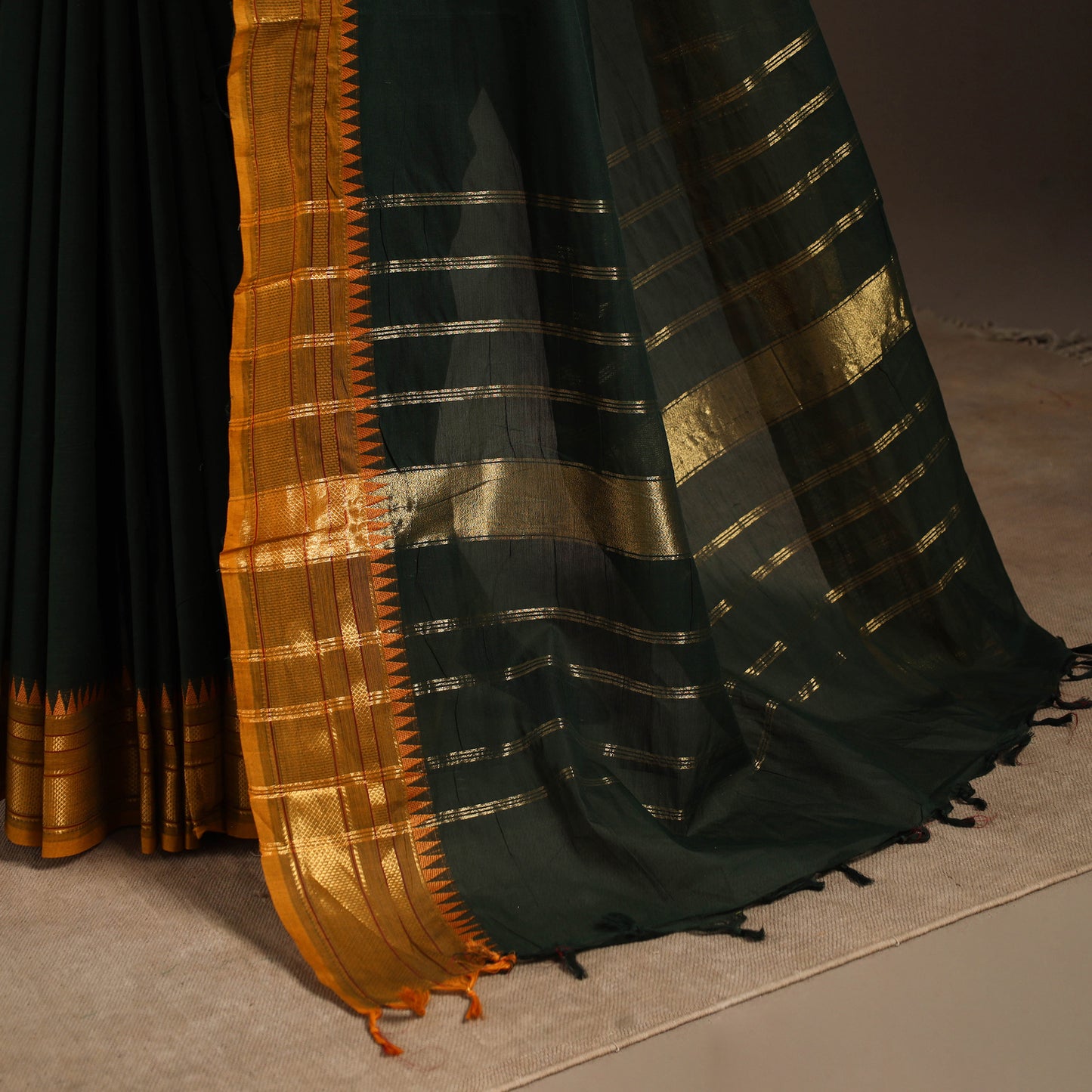 Green - kandangi chettinad cotton saree with border 103