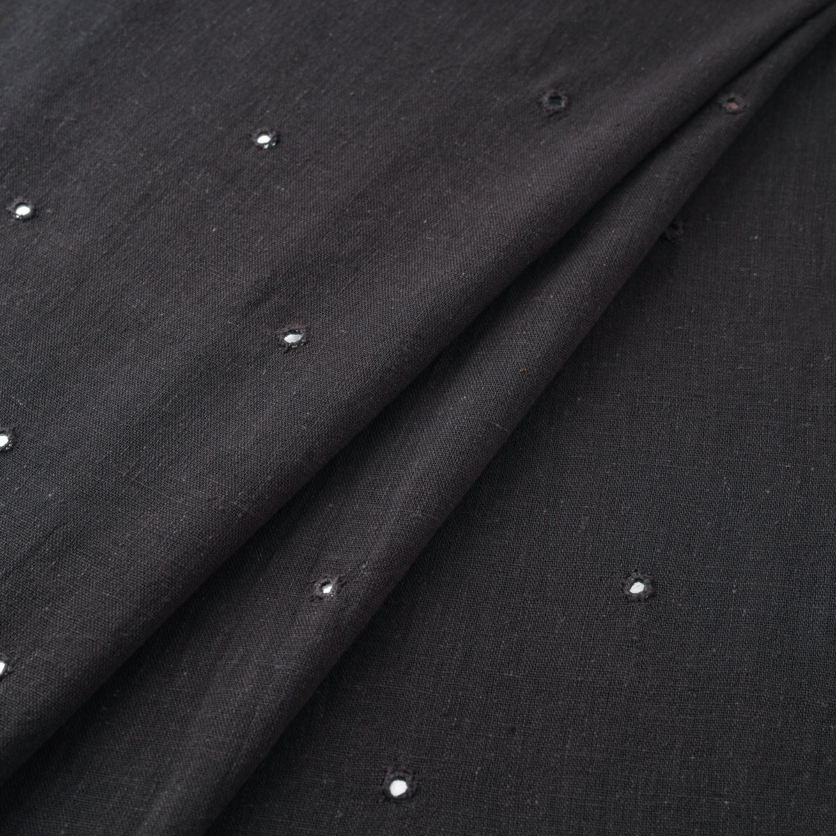 Kutch Organic Kala Cotton Mirror Work Pure Handwoven Fabric 07