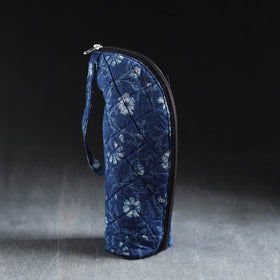 Blue Handmade Cotton 1L Water Bottle Cover