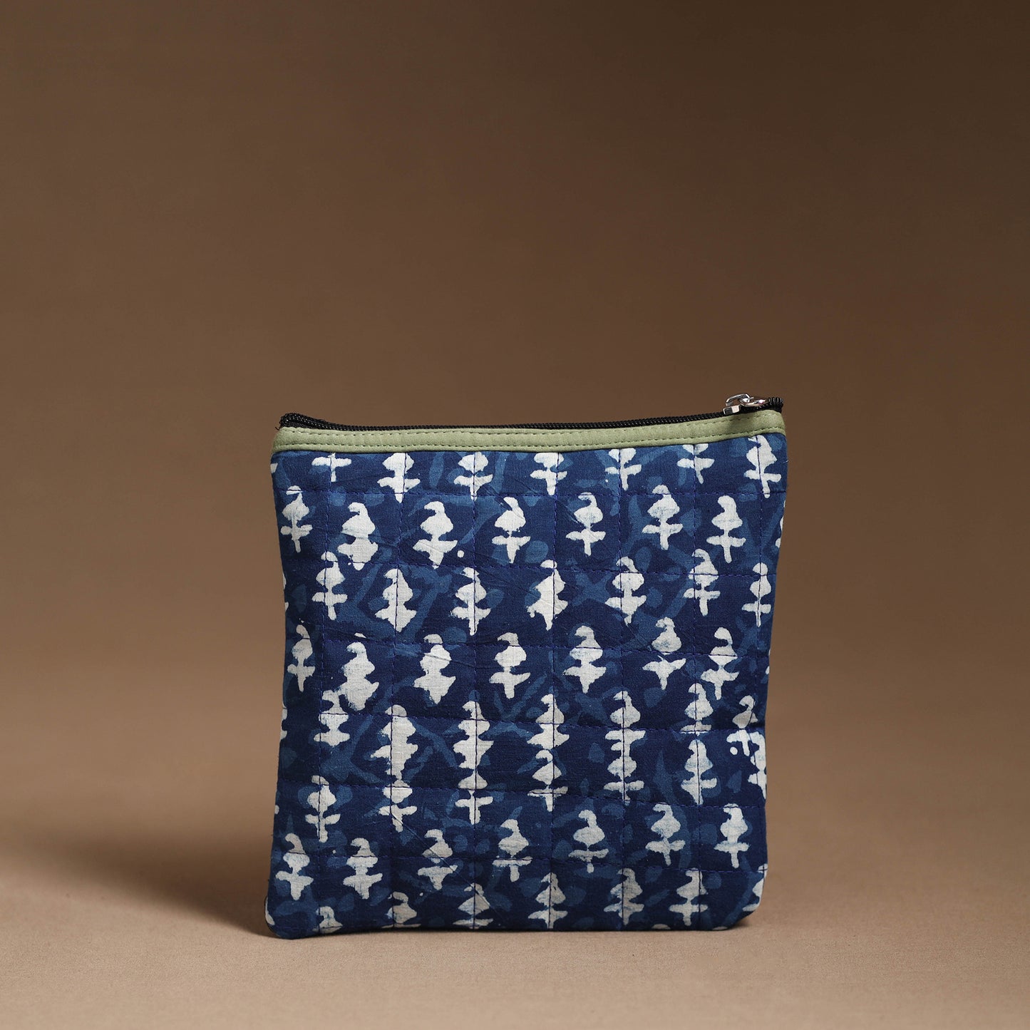 Blue - Handmade Quilted Cotton Utility Pouch 02