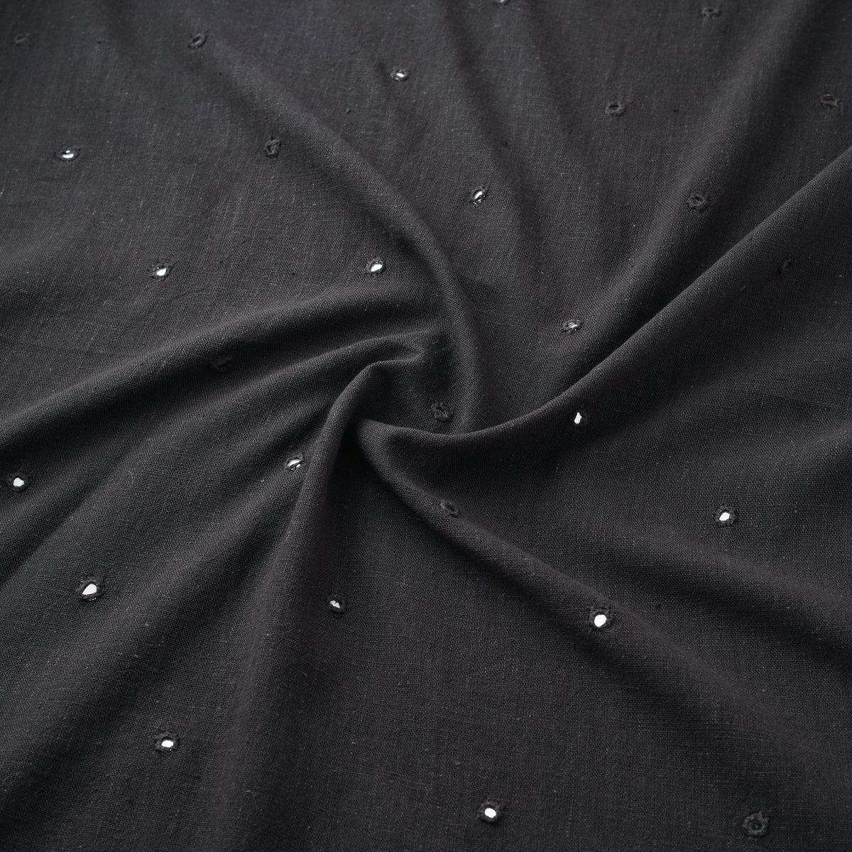 Kutch Organic Kala Cotton Mirror Work Pure Handwoven Fabric 07