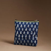 Blue - Handmade Quilted Cotton Utility Pouch 02