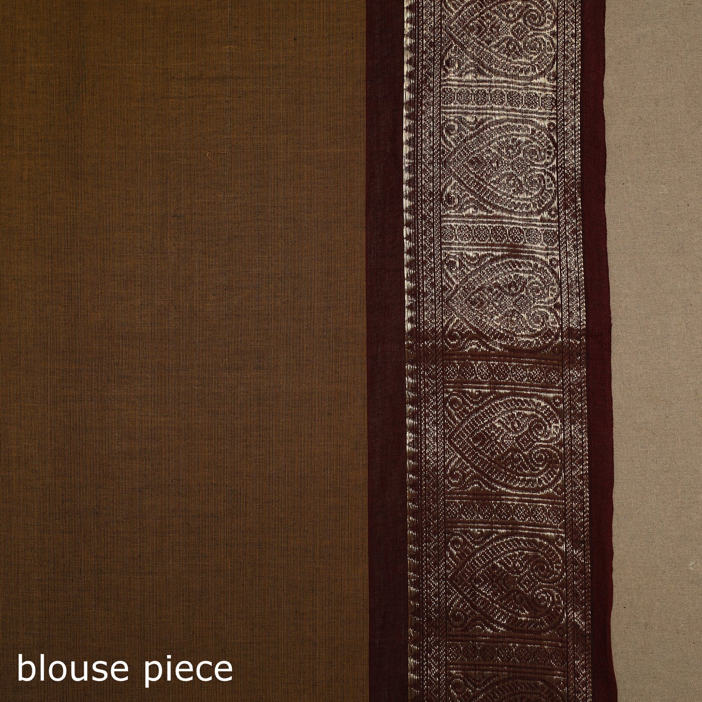 Brown Kandangi Chettinad Cotton Saree with Border