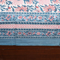 Blue - Pure Cotton Single Sanganeri Print Bed Cover 55