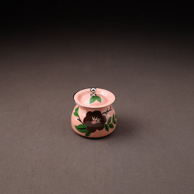 Floral Handpainted Enamelware Stainless Steel Ghee Pot 57