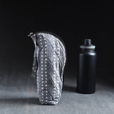 Grey Handmade Cotton 1L Water Bottle Cover