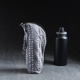 Grey Handmade Cotton 1L Water Bottle Cover