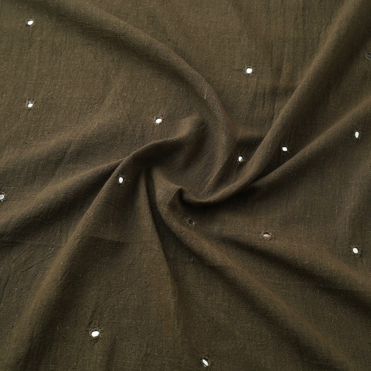 Kutch Organic Kala Cotton Mirror Work Pure Handwoven Fabric 08