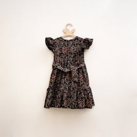 Pure Cotton Girls Tiered Frock Dress in Kalamkari Block Prints (3-4 Years) 06