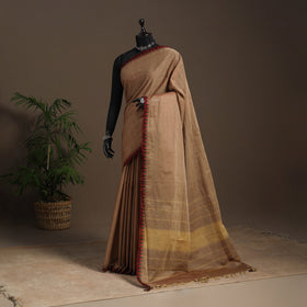 Brown - kandangi chettinad cotton saree with border 105