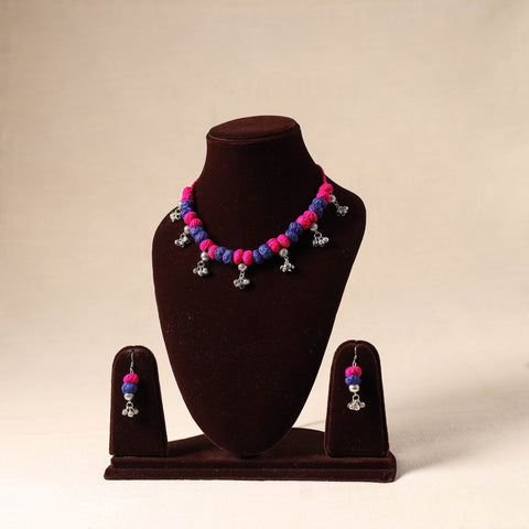 German Silver Thread Beads Necklace Set