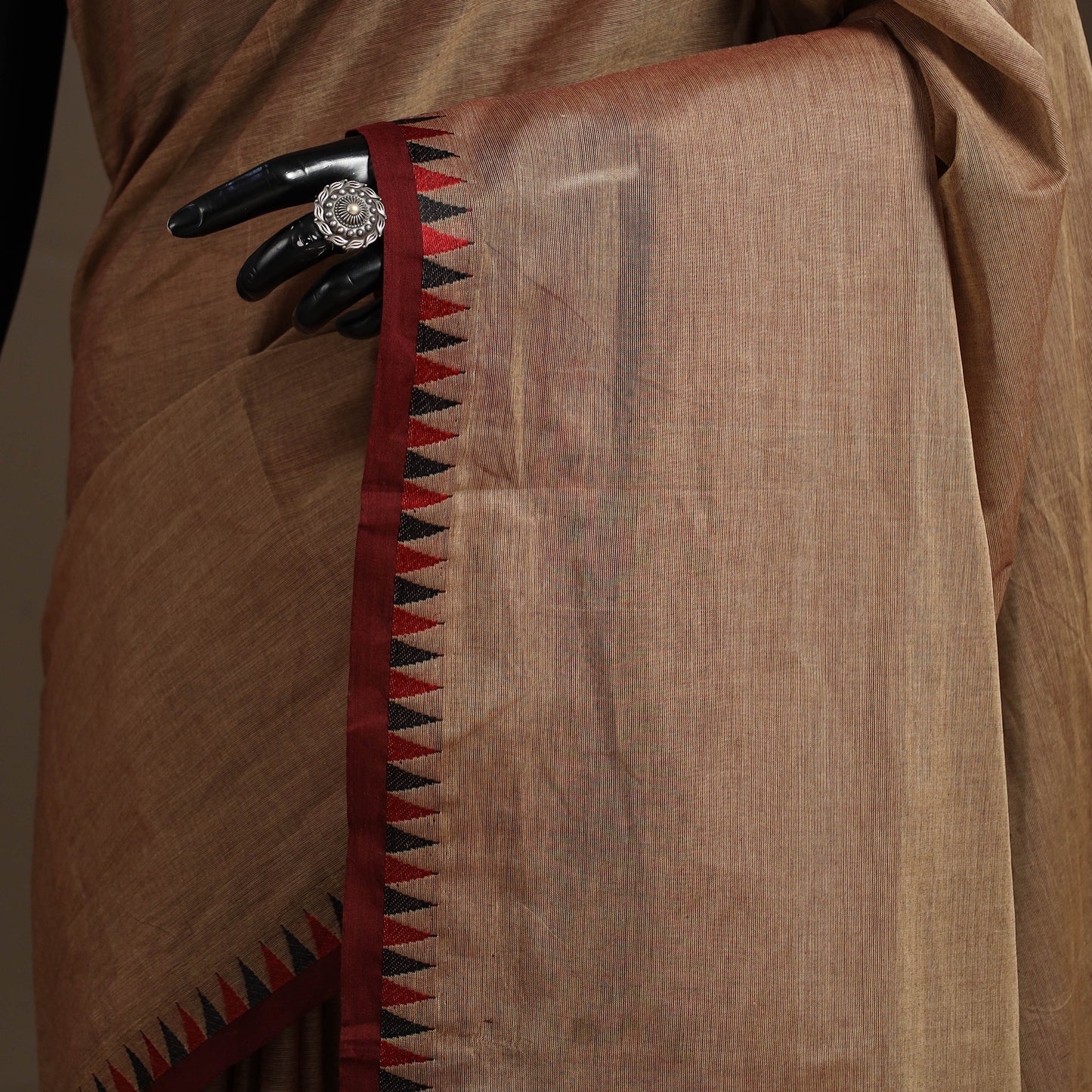Brown - kandangi chettinad cotton saree with border 105
