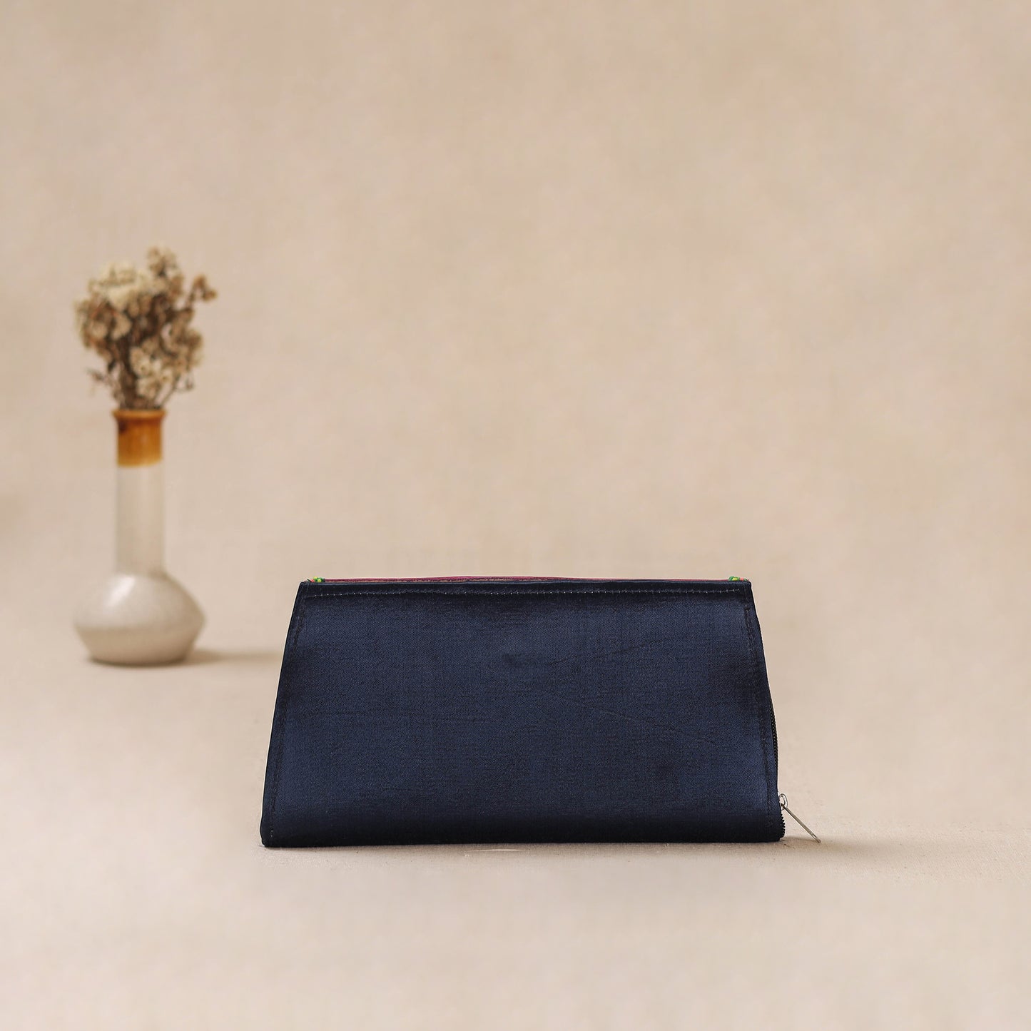 Traditional Kutch Mashru Silk Leather Flap Clutch / Wallet 04