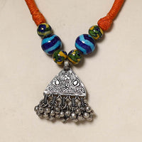 Oxidised GS Beadwork Thread Necklace 01