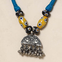 Oxidised GS Beadwork Thread Necklace 14