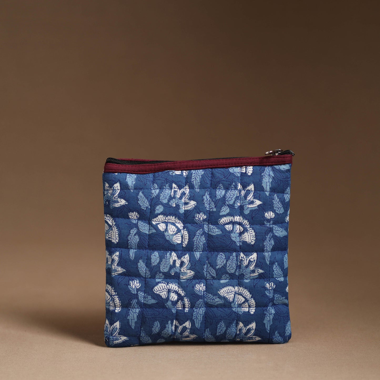 Blue - Handmade Quilted Cotton Utility Pouch 05