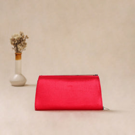 Traditional Kutch Mashru Silk Leather Flap Clutch / Wallet 07