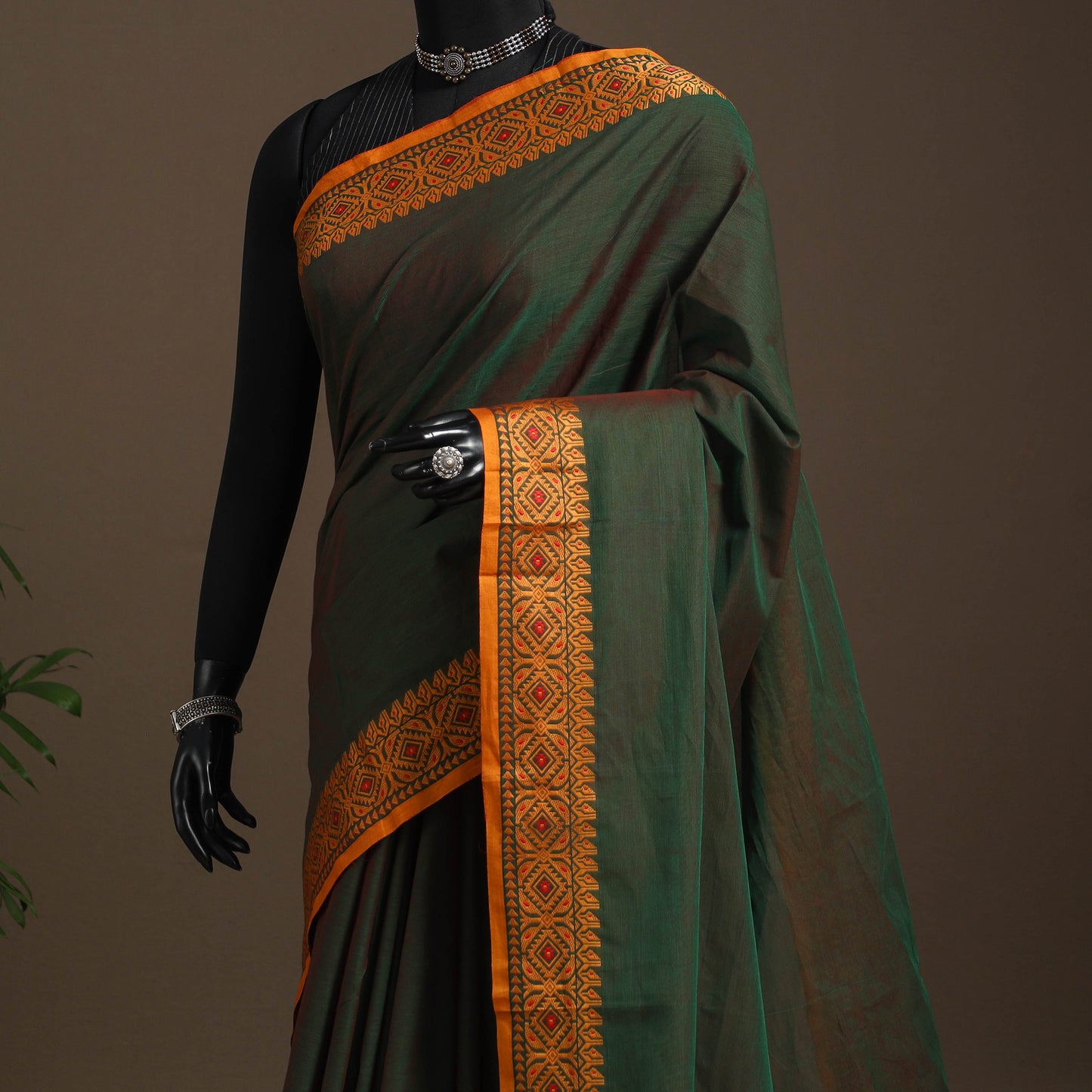 Green - kandangi chettinad cotton saree with border 106