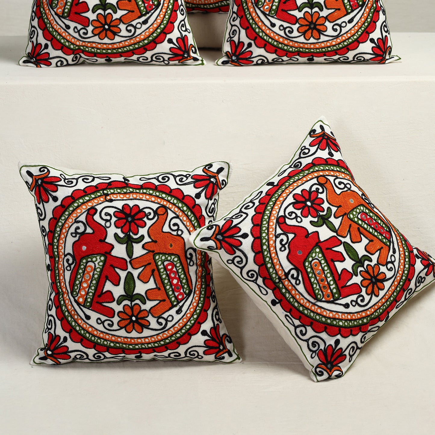 Aari Embroidery Cushion Cover