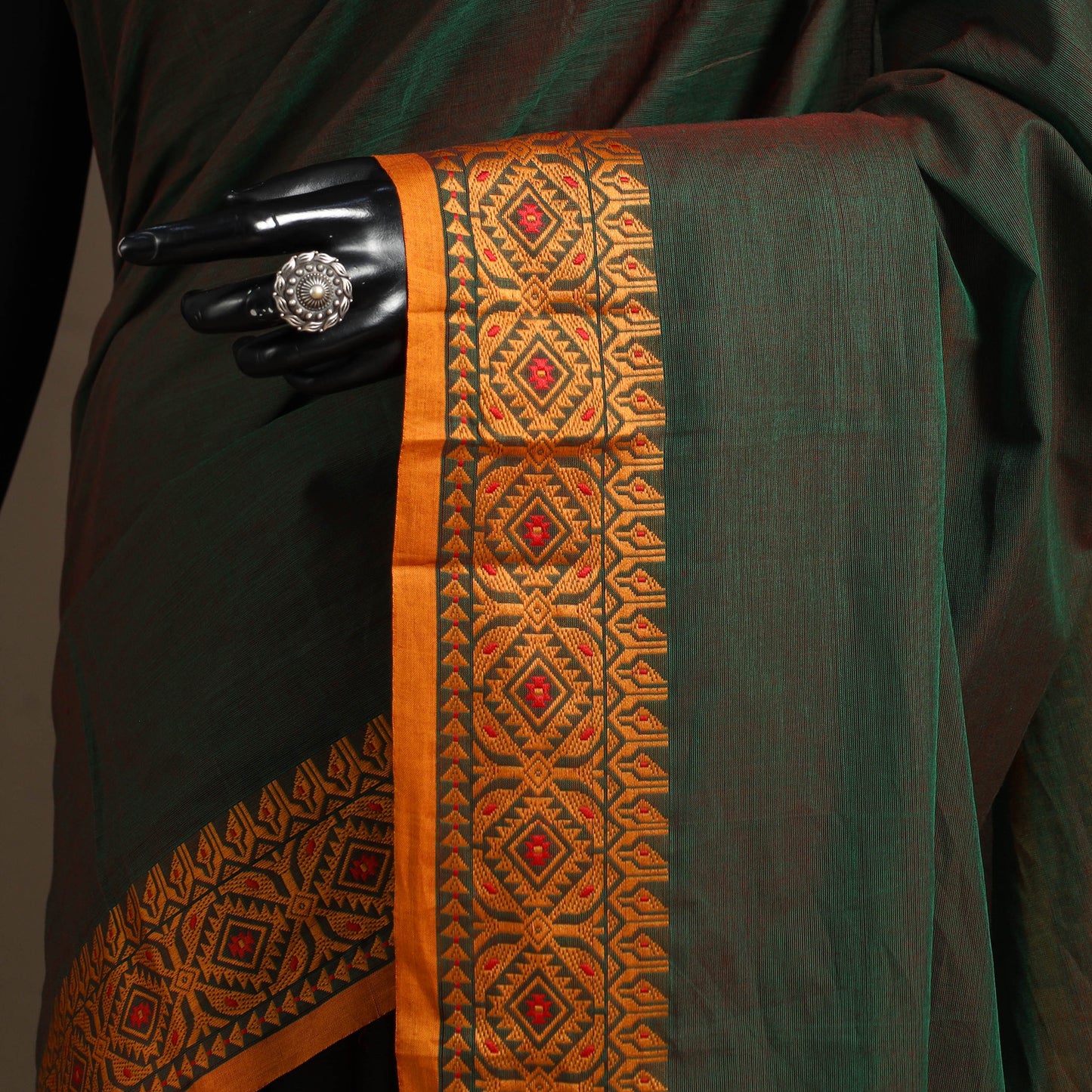 Green - kandangi chettinad cotton saree with border 106