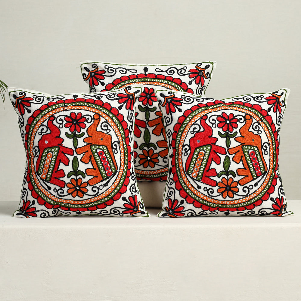 Aari Embroidery Cushion Cover