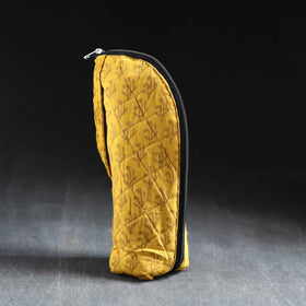 Yellow Handmade Cotton 1L Water Bottle Cover