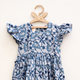 Pure Cotton Girls Tiered Frock Dress in Batik Block Prints (3-4 Years) 10