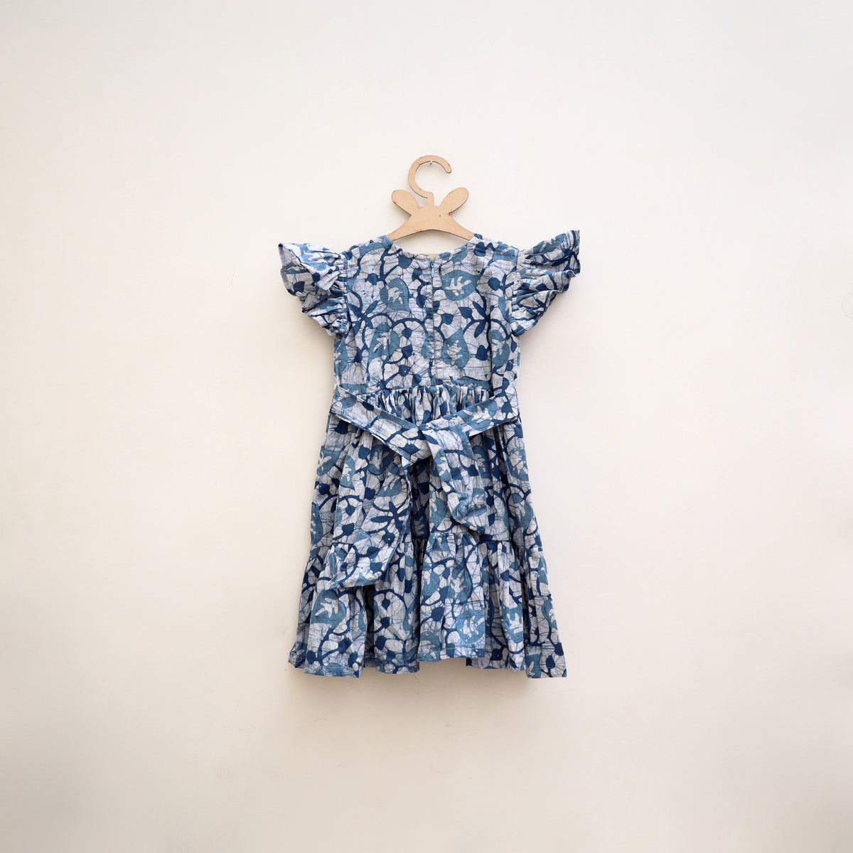 Pure Cotton Girls Tiered Frock Dress in Batik Block Prints (3-4 Years) 10