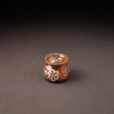 Floral Handpainted Enamelware Stainless Steel Ghee Pot 62