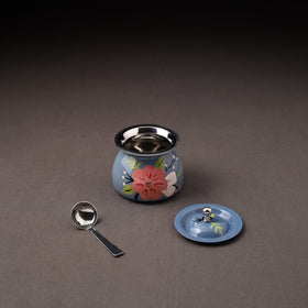 Floral Handpainted Enamelware Stainless Steel Ghee Pot 63