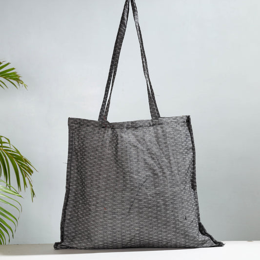 Grey - Jacquard Cotton Jhola Bag