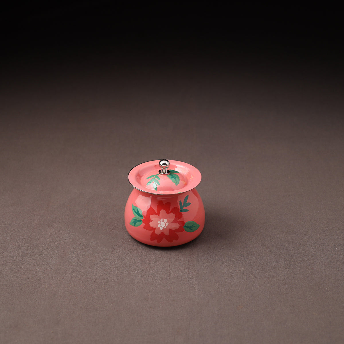 Floral Handpainted Enamelware Stainless Steel Ghee Pot 64