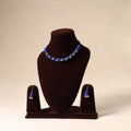 Blue German Silver Thread Beads Necklace Set