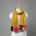 Yellow - handloom cotton mangalagiri stole 01 - handcrafted