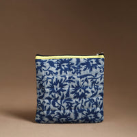 Blue - Handmade Quilted Cotton Utility Pouch 10