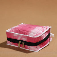 Pink - Handmade 4 Pockets Cotton Jewelry Bag 01