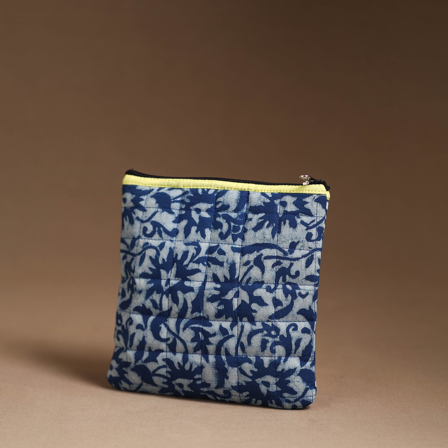 Blue - Handmade Quilted Cotton Utility Pouch 10