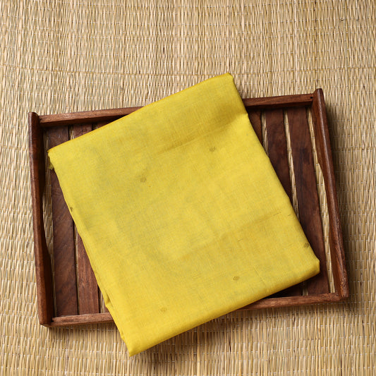 Yellow - Pure Handloom Thread Buti Cotton Unisex Kurta Material - 3 Meter