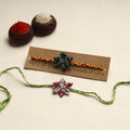 Handmade Fabric Flower Rakhi (Assorted Set of 2)