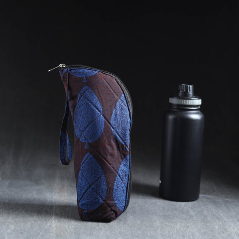 Blue Handmade Cotton 1L Water Bottle Cover