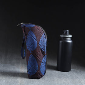 Blue Handmade Cotton 1L Water Bottle Cover