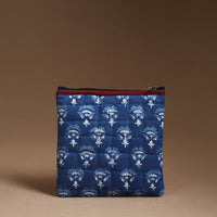 Blue - Handmade Quilted Cotton Utility Pouch 11