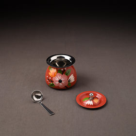 Floral Handpainted Enamelware Stainless Steel Ghee Pot 65