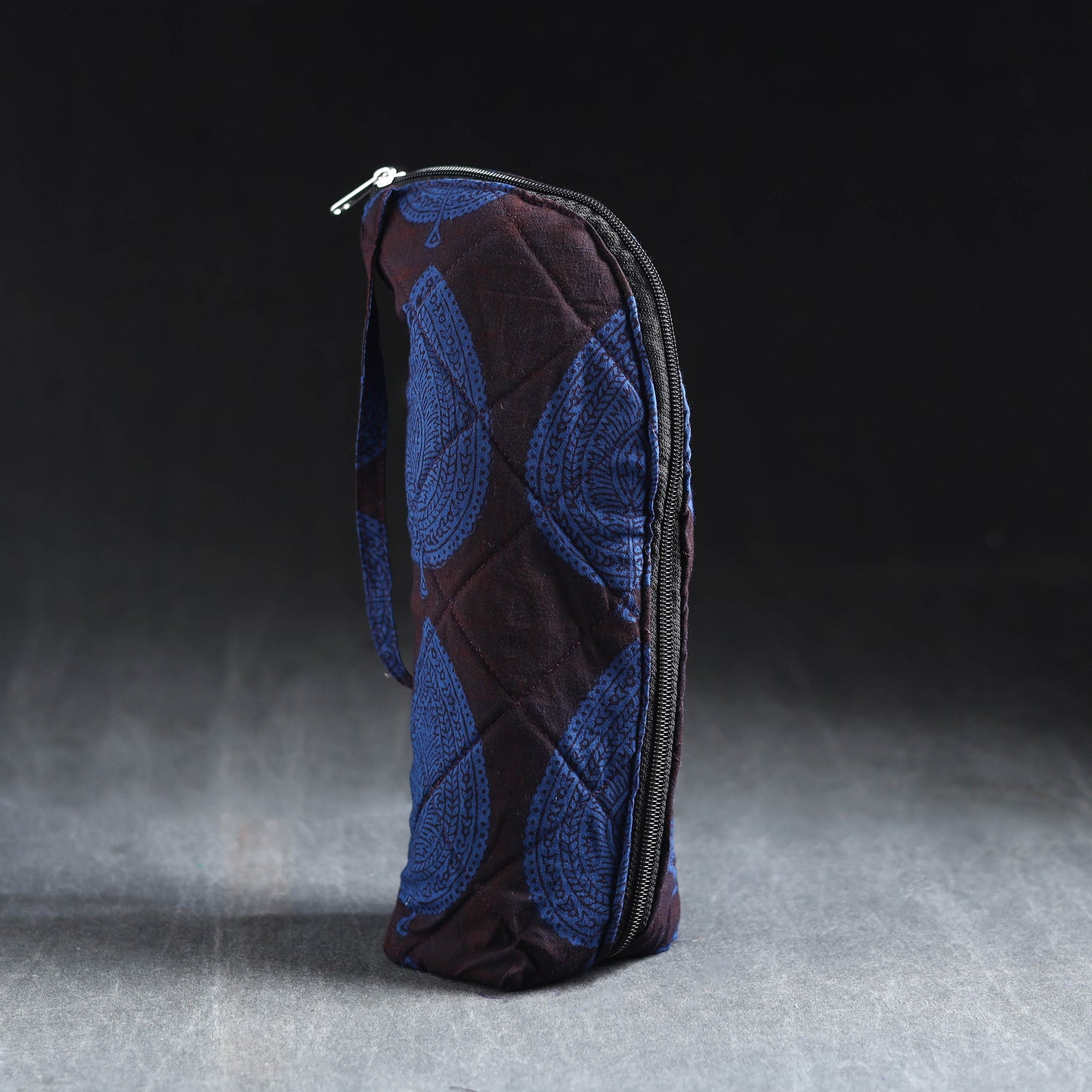 Blue Handmade Cotton 1L Water Bottle Cover